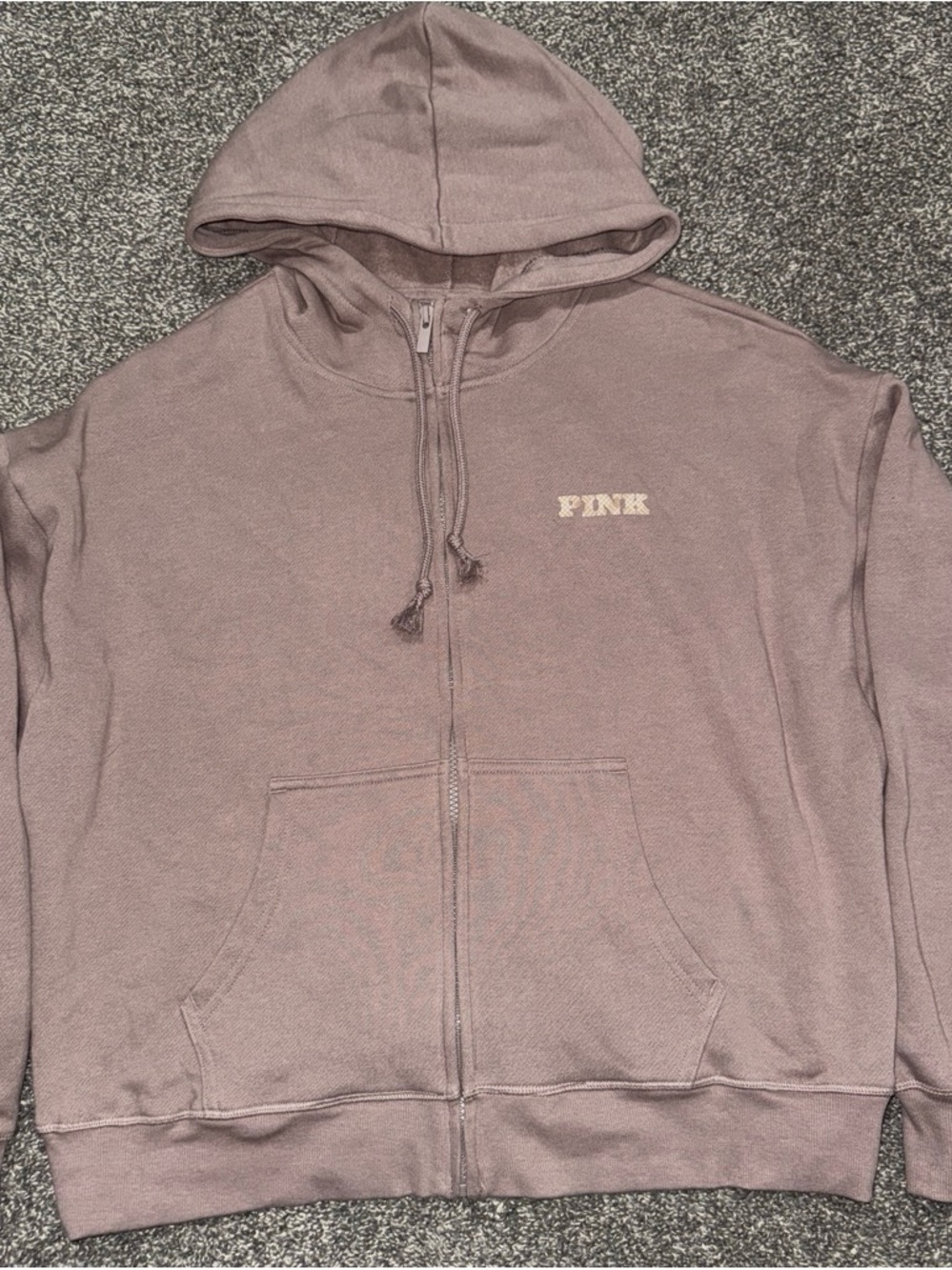 PINK Victoria's Secret Dusty Mauve Full-Zip Hoodie